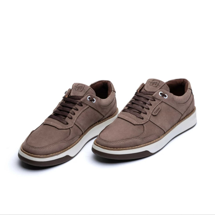 کفش چرم اسپرت مردانه یریش مدل مارلون نابوک زیره تی پی یو کفی طبی چرم طبیعی